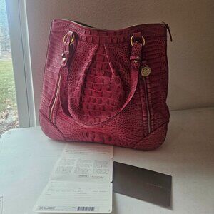 Brahmin Kiera Tote Y2K Hot Pink Melbourne with Registration Card & Zip Details